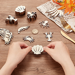 100Pcs 5 Styles Unfinished Wooden Cutouts&nbsp;WOOD-OC0002-87