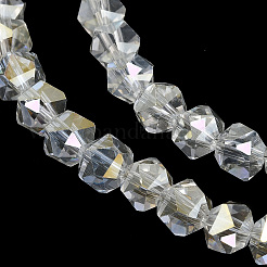 AB Color Plated Glass Beads&nbsp;EGLA-L018-B-AB08