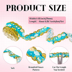 6M Polyester Flower Embroidery Lace Ribbon&nbsp;OCOR-TAC0015-14