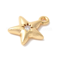 Brass Micro Pave Clear Cubic Zirconia Pendants&nbsp;KK-U064-15G