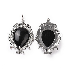 Natural Obsidian Big Pendants&nbsp;G-P496-01P-17