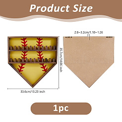 Baseball Theme Wood Wall Mounted Finger Ring Organizer Display Stands&nbsp;AJEW-WH0031-70B