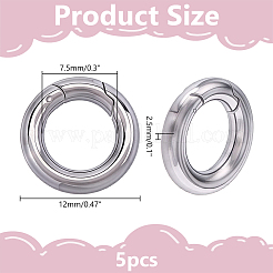 5Pcs 304 Stainless Steel Spring Gate Clasp Findings&nbsp;STAS-HY0002-14P