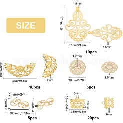 5 Style Brass & Iron Filigree Joiners&nbsp;KK-SC0002-81