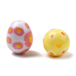 Printed Opaque Acrylic Beads&nbsp;OACR-H054-07