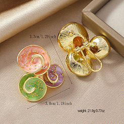 Alloy Enamel Stud Earrings&nbsp;UQ1707-1