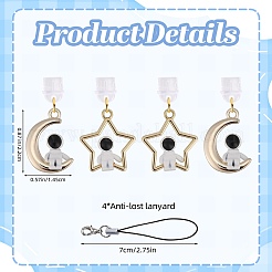 6Pcs Alloy Enamel Mobile Straps&nbsp;HJEW-SW00132-11