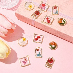 12Pcs 6 Styles Transparent Clear Epoxy Resin Pendants&nbsp;RESI-FS0001-88A