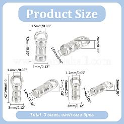 18Pcs 3 Styles 925 Sterling Silver Cord End&nbsp;STER-PH0002-11