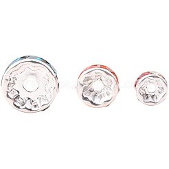 Brass Grade A Rhinestone Rondelle Spacer Beads&nbsp;KK-PH0010-24S-NF