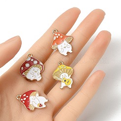 8Pcs 4 Styles Autumn Theme Alloy Enamel Pendants&nbsp;ENAM-YW0003-38