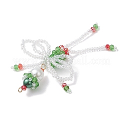 Christmas Glass Seed Elfin Beaded Big Pendants&nbsp;PALLOY-MZ01040-01