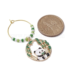8Pcs 8 Styles Panda Alloy Enamel Wine Glass Charms&nbsp;AJEW-JO00211
