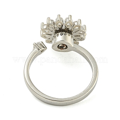 Sunflower with Smiling Face Enamel Rotatable Cuff Rings for Women&nbsp;RJEW-M016-07P
