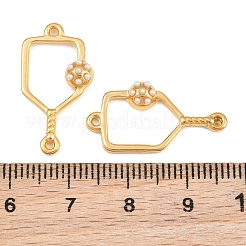 Sports 304 Stainless Steel & ABS Plastic Pearl Connector Charms&nbsp;SA-CBA4809-04G