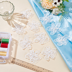 10Pcs 3D Flower Polyester Embroidery Sew on Appliques&nbsp;PATC-MA0001-22