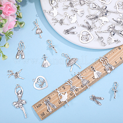 20Pcs Ballet Tibetan Style Alloy Pendants&nbsp;FIND-WH0148-936