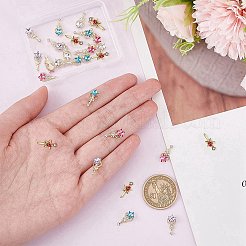 24pcs 4 colors Alloy Rhinestones Cabochons&nbsp;MRMJ-CP0001-09