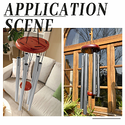 2Pcs Aluminum Tube & Wood Wind Chimes&nbsp;HJEW-GO0001-23