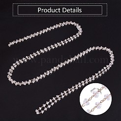 Clear Cubic Zirconia Chips Beaded Chains&nbsp;JX589A-02