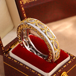 Brass Micro Pave Clear Cubic Zirconia Finger Rings for Women&nbsp;WG9A5FC-01
