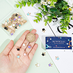 60Pcs 5 Colors Alloy Enamel Charms&nbsp;ENAM-SC0003-43