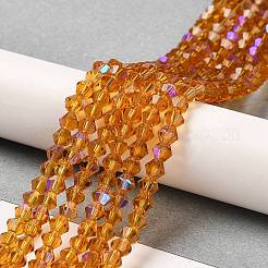 Transparent Electroplate Glass Beads Strands&nbsp;GLAA-F029-4mm-D28