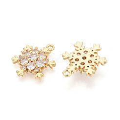 Brass Micro Pave Clear Cubic Zirconia Pendants&nbsp;X-ZIRC-S068-046-NF
