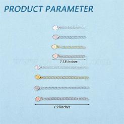 8 Pieces No Buckle Extension Chain Sterling Silver Extender Chains Necklace Bracelet Anklet Removable Chain Extenders Charms for DIY Jewelry Making Accessories&nbsp;JX629A