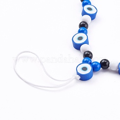 Polymer Clay Evil Eye Mobile Straps&nbsp;HJEW-JM00418