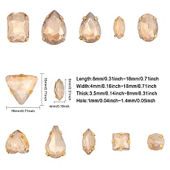 140Pcs 12 Style Mixed Shape Sew on Rhinestone&nbsp;FIND-CA0007-43E
