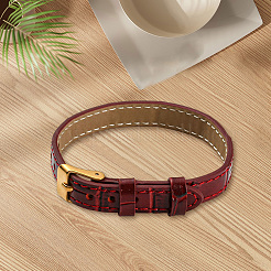 1Pc Leather Textured Bracelet Straps Slide Wristbands for Slide Charms&nbsp;AJEW-CL0003-11B