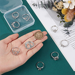 9Pcs 9 Styles Brass Ring Components&nbsp;KK-NB0004-37