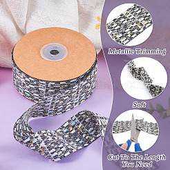 10 Yards Polyester Ribbon with Metallic Trimming&nbsp;OCOR-TAC0034-01