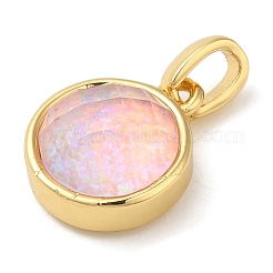 Rack Plating Brass with Synthetic Opal Pendants&nbsp;KK-S370-06G
