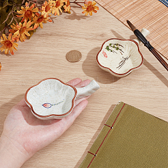 2Pcs 2 Styles Plum Blossom Shape Ceramic Ink Dish&nbsp;OFST-PH0001-05B