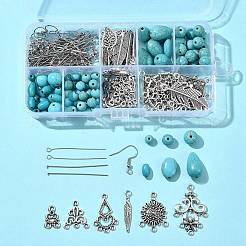 Tibetan Style Chandelier Components and Pendants with Synthetic Turquoise Beads Sets&nbsp;DIY-FS0005-75