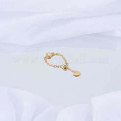 1Pc Brass Plastic Pearl Chain Adjustable Rings for Women&nbsp;RJEW-LP0003-55
