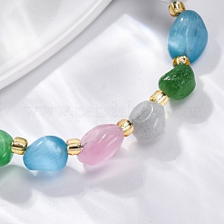 Cat Eye Beaded Bracelets for Women&nbsp;G-P563-07P-21
