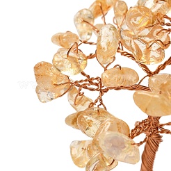 Christmas Natural Yellow Quartz Chips Tree Decorations&nbsp;DJEW-K028-03B