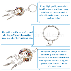 8Pcs 2 Style Natural Amethyst & Rose Quartz Keychain&nbsp;KEYC-PH0001-62