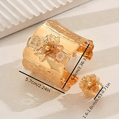 Iron Flower Cuff Bangles & Rings Sets for Women's Parties&nbsp;KD1109