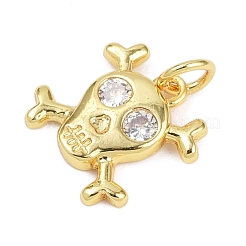 Brass Micro Pave Clear Cubic Zirconia Pendants&nbsp;KK-L231-10G