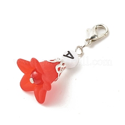 Frosted Flower Transparent Acrylic Pendant Decoration&nbsp;HJEW-JM00628-04