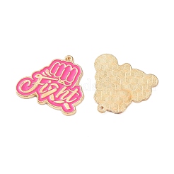 Breast Cancer Awareness Ribbon Zinc Alloy Enamel Pendants&nbsp;ENAM-I079-02G-08