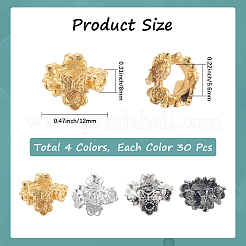 120Pcs 4 Colors Alloy Bead Frame&nbsp;FIND-SC0017-94