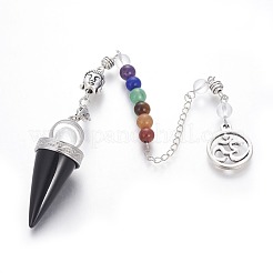 Chakra Jewelry Natural Mixed Stone Cone Dowsing Pendulums&nbsp;G-G771-E
