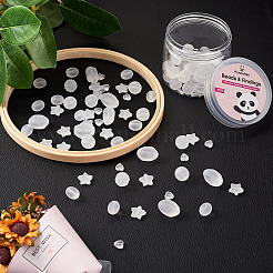 100Pcs 5 Style Transparent Frosted Acrylic Beads&nbsp;FACR-PJ0001-02