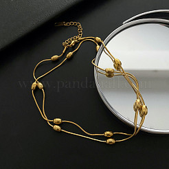 304 Stainless Steel Satellite Chains Double Layer Wrap Bracelet&nbsp;LS-BJEW-K235-02G