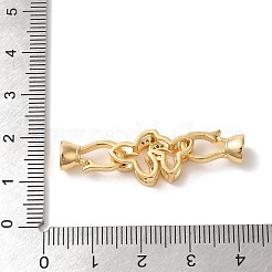 Flower Brass Micro Pave Clear Cubic Zirconia Fold Over Clasps&nbsp;KK-A227-28G